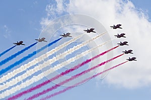 RAF Red Arrows in BAE Hawk T1 trainers photo