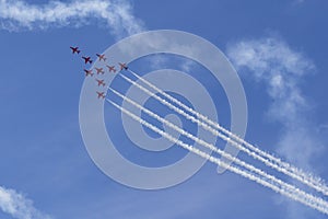 RAF Red Arrows in BAE Hawk T1 trainers