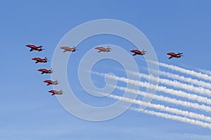 RAF Red Arrows in BAE Hawk T1 trainers