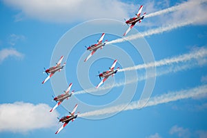 RAF Red Arrows Performing a Show