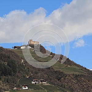 Rafenstein, ruin of a castle on a hill above Bolzano