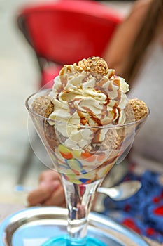 Raffaello ice cream sundae photo