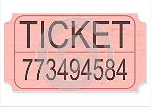 Raffle or contest ticket isolation vector