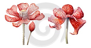 Rafflesia Flower, watercolor clipart illustration with isolated background