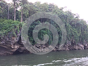 Raft and boat tour at Waterfall Sai Yok Kanchanaburi Thailand