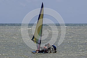 Travel in seaboat raft ceara brazil