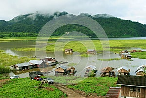 Raft-house in Kanchanaburi