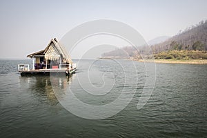 Raft-house in the lake