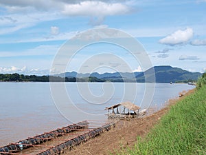 Raft on Mekong river