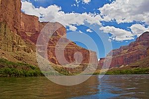 Raft Trip View From the Bottom of the Grand Canyon Looking Up at the Cliffs