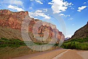 Raft Trip View From the Bottom of the Grand Canyon Looking Up at the Cliffs