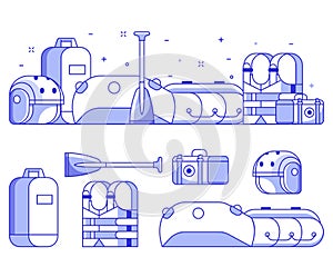 Rafting and Boating Equipment Icons