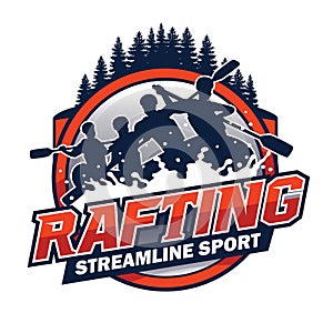 Rafting Logo Design. River White Water Rafting Logo