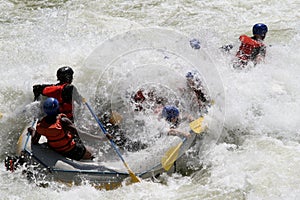 Rafting on a river