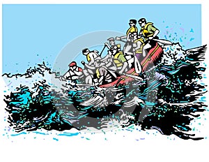 white water rapids river rafting