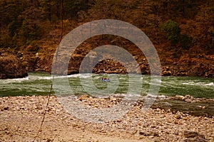 Rafting on the river Ganges.