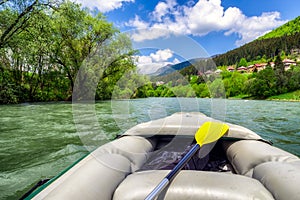 Rafting river Vah, Slovakia photo