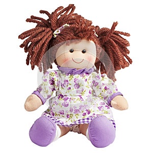 Rag Doll Fabric Sit Isolated