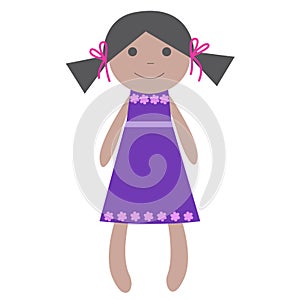 Rag doll. Isolated vector image