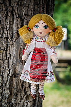 Rag doll in traditional Romanian folk costume