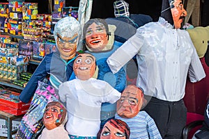 Rag dolls or dummies to be burned at midnight to celebrate New Year. Ecuador