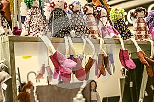 Rag dolls souvenirs on fair sale