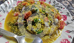 Ragda Pattice served in a dish