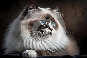 Ragdoll cat portrait. Generative ai design