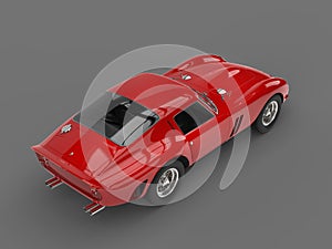 Rage red vintage race car - top view