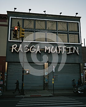 Ragga Muffin sign in Flatbush, Brooklyn, New York
