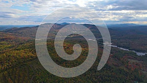 Ragged Mountain aerial view in Danbury, New Hampshire, USA