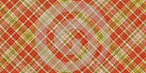 Ragged old green, red, white christmas tartan traditional ornament seamless pattern, textile texture from plaid, tablecloths
