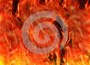 Raging burning fire flames hell abstract texture background photo