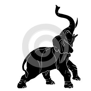 Raging elephant photo