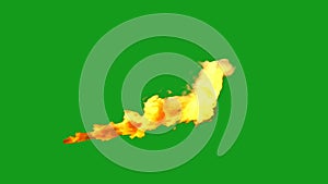 Raging fire with green screen background