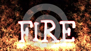 Raging fire motion graphics with fire text