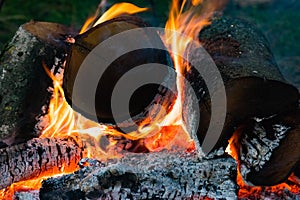 Raging flames red fire black background