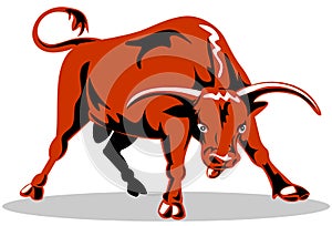 Raging red bull