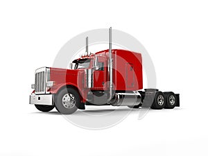 Raging red classic 18 wheeler big truck - beauty shot