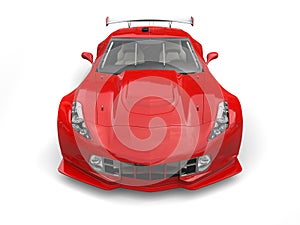Raging red endurance race car - front view