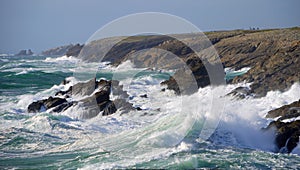 Raging sea and storm, France