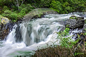 Raging torrent pouring out of Loch Morar photo