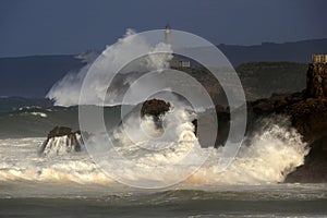 Raging waves on the Cantabrian Sea coast