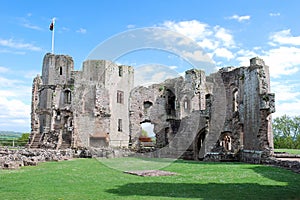 Raglan Castle ruins late medieval castle - Southeast Wales