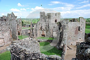 Raglan Castle ruins late medieval castle - Southeast Wales