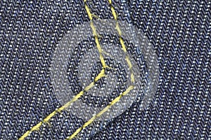 Ragment of blue jeans fabric photo