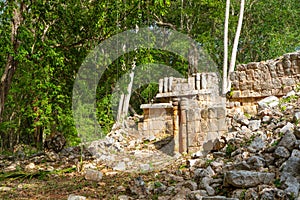 ragment of the Great Palace in Sayil Maya archaeological site. Yucatan photo