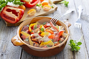 Ragout from turkey and vegetables