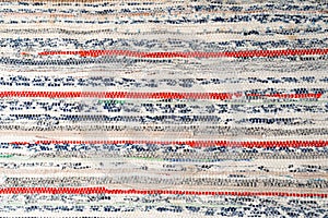 Rags Carpet Texture Background, Woven Rug Pattern, Handmade, Hand-Woven Rustic Carpet Made of Rags