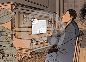 Ragtime pianist